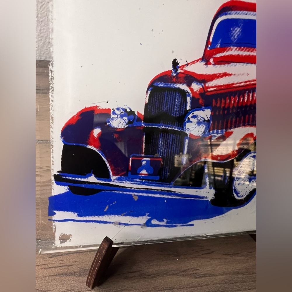 Vintage ZZ TOP Carnival Glass Mirror Prize 6" X 6" - Picture 2 of 7